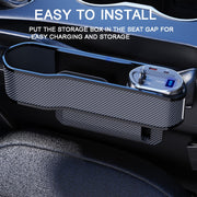 Vehicle Seat Gap Storage Box Organizer Front Seat Console Side Pocket ,Spec: No Wireless Charging Ordinary Wire