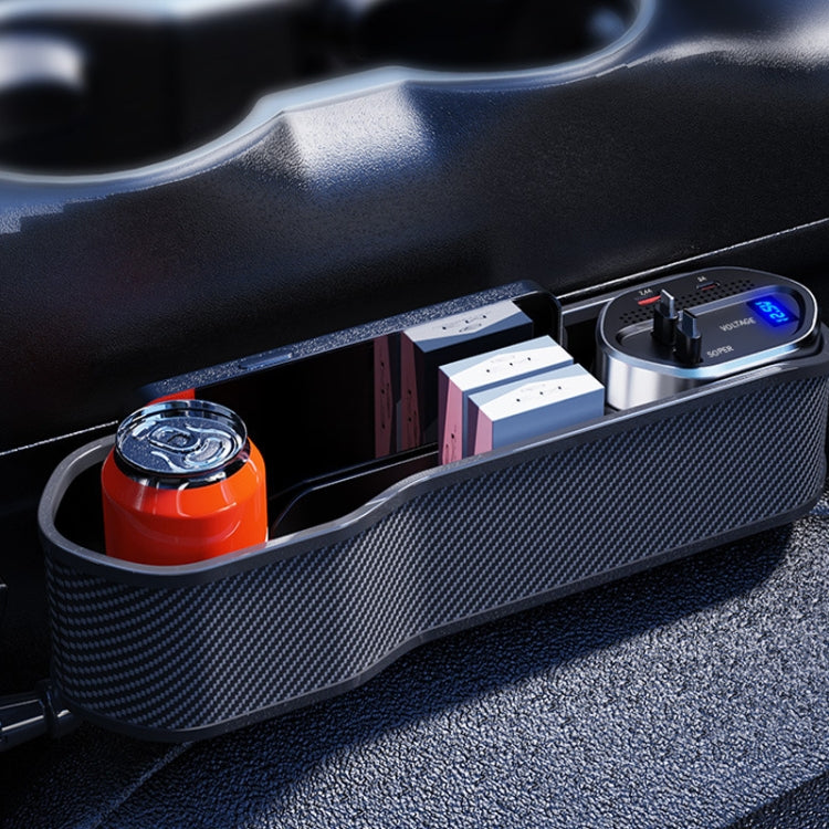 Vehicle Seat Gap Storage Box Organizer Front Seat Console Side Pocket ,Spec: No Wireless Charging Upgrade Wire