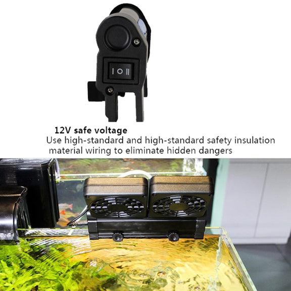 Fish Tank Cooling Fan Cooling Silent Aquarium Fan, Specification: 2 Head US Plug
