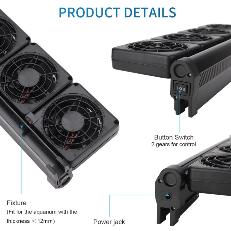 Fish Tank Cooling Fan Cooling Silent Aquarium Fan, Specification: 2 Head EU Plug