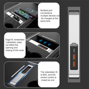 For Tesla Model 3/Y Car USB-C/Type-C+2 USB 3.0 Port Docking Station HUB(Silver)
