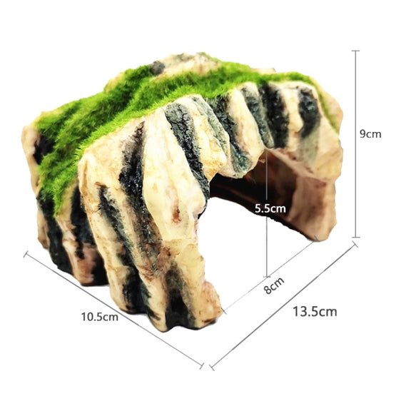 GT46 Flocked Caple Box Turtle Hiding Nest Moss Cave Turtle Cave Sunbed