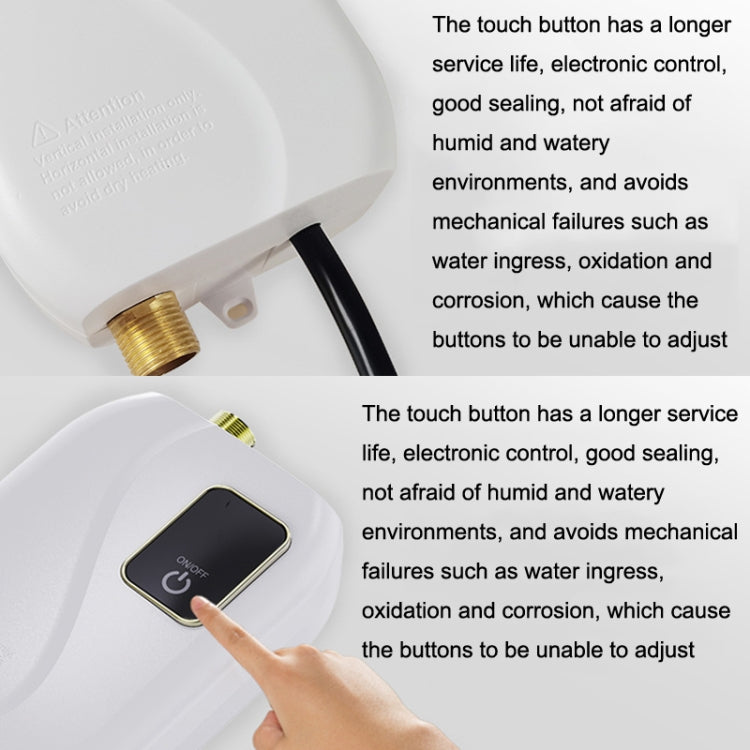 Instant Water Heater Mini Kitchen Quick Heater Household Hand Washing Water Heater AU Plug(Black)