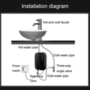 Instant Water Heater Mini Kitchen Quick Heater Household Hand Washing Water Heater AU Plug(White)