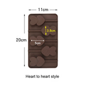 2pcs Silicone Chocolate Mold Jelly Christmas Candy Cake Mould, Style: Heart To Heart