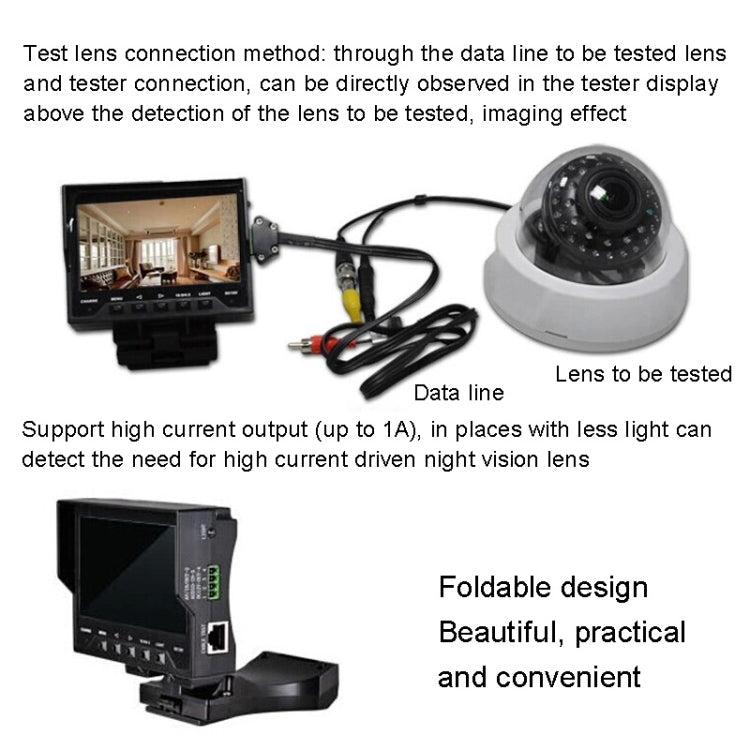 JSK-4300B 4.3 inch Handheld 12V Output Network Cable Monitoring Tester(With AU Plug Power Adapter)