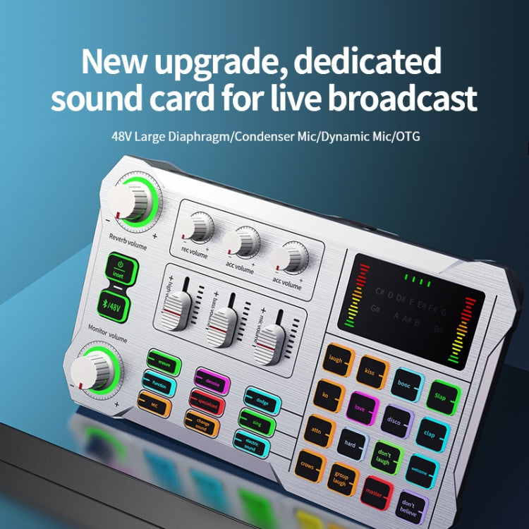 X10 Bluetooth Sound Card Studio Record With 48V XLR OTG Port Interface(White)