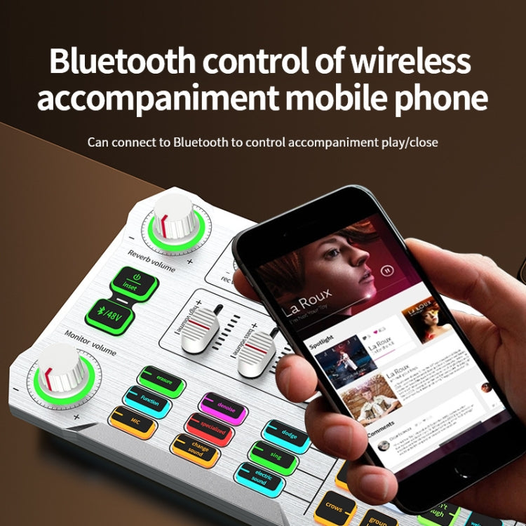 X10 Bluetooth Sound Card Studio Record With 48V XLR OTG Port Interface(White)