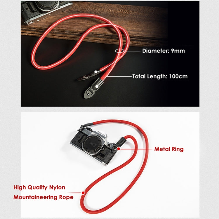 Climbing Rope Camera Strap SLR Camera Retro Wearable Shoulder Strap(Light Brown)
