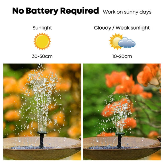 16cm  Solar Water Fountain Pool Outdoor Bird Bath Solar Powered Fountain Floating Water