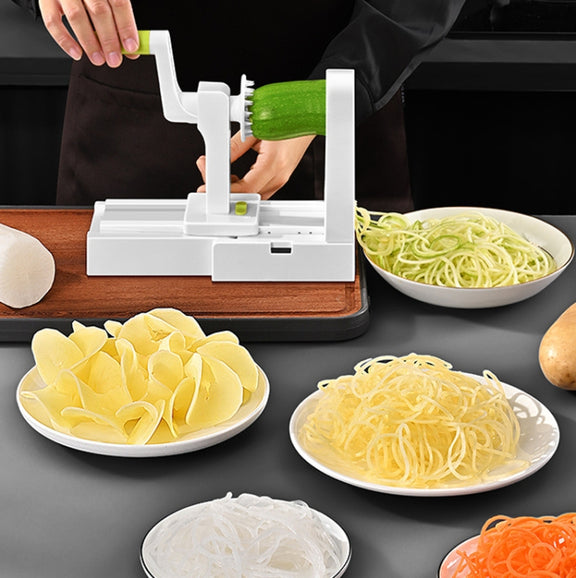 Grater Vegetable Potato Spiral Slicer Whirlwind Fruit Vegetable Spiral Machine, Color: White