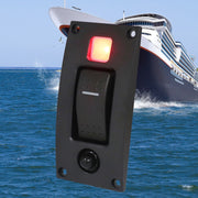 Marine Self-Locking Resetting Switch With Overload Protection Indicator Light Square 5V 3.4A Car Charging Panel