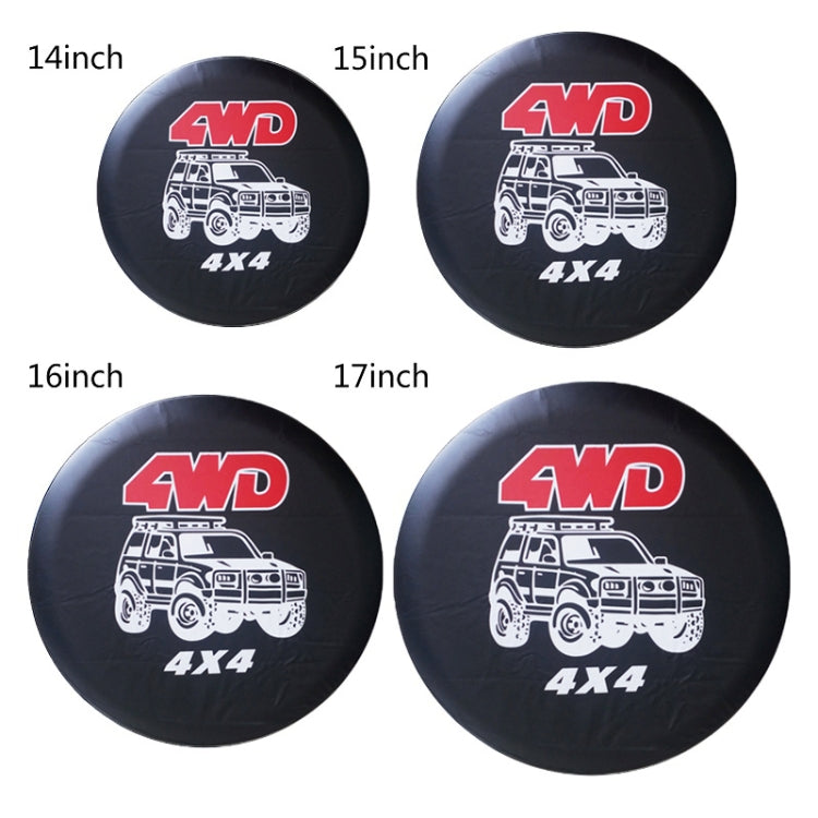 15 inch PVC Faux Leather Spare Wheel Cover Rear Tire Protector