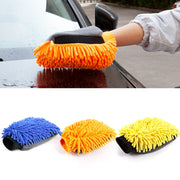 2pcs Car Chenille Coral Fleece Car Wash Double Sided Thick Gloves(Orange)