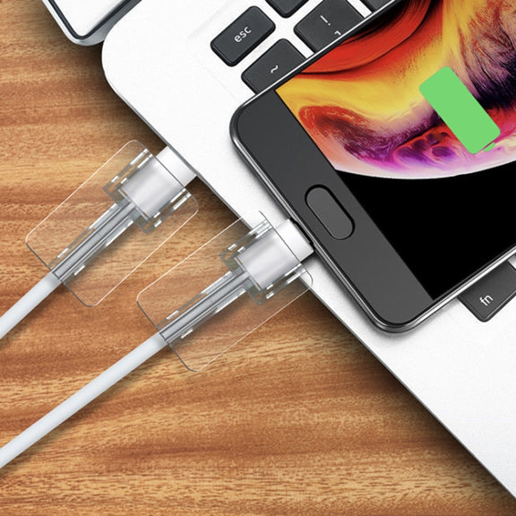 10pcs Square Transparent Data Cable Protective Sleeve Durable Break-Resistant Cable Winder(8 Pin)