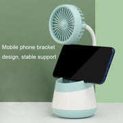 276A USB Charging Desktop Pen Holder Fan with Phone Holder Function Dormitory Portable Fan(Black)