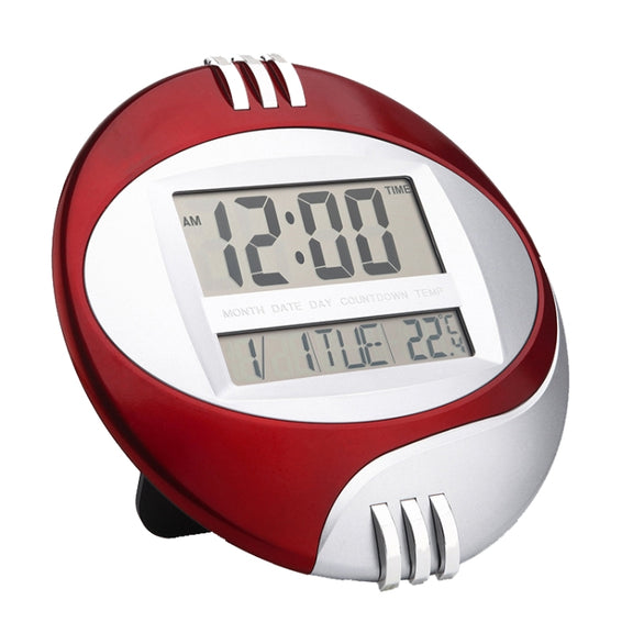 3885N Modern Silent Electronic Clock LCD Large Character Clock(Red)