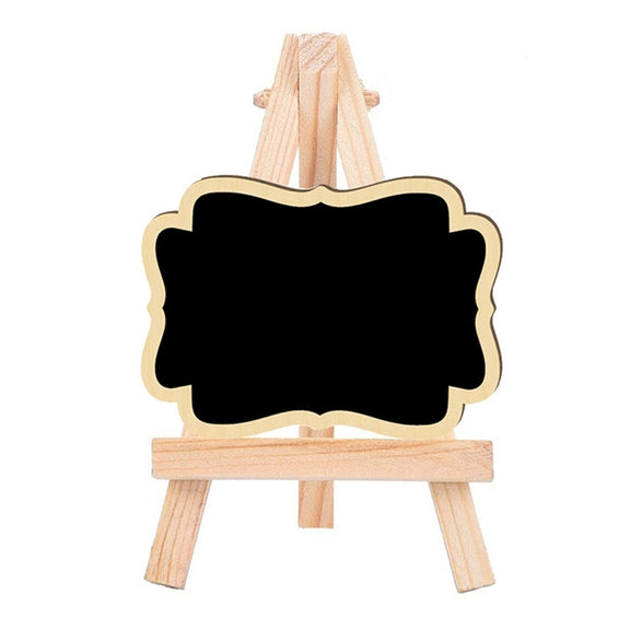 Small Party Shop Message Blackboard Ornaments Pine Tripod Decorative Message Board(Big Wave)