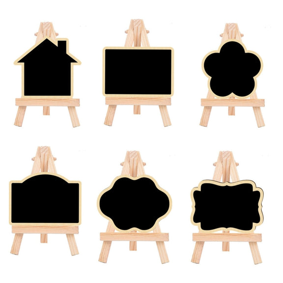 Small Party Shop Message Blackboard Ornaments Pine Tripod Decorative Message Board(Rectangle)