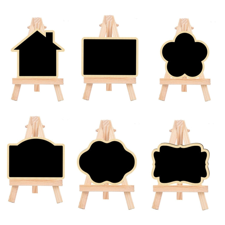 Small Party Shop Message Blackboard Ornaments Pine Tripod Decorative Message Board(Big Wave)