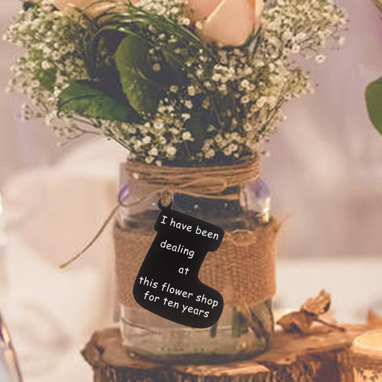 10pcs/Set Mini Hanging Wooden Message Board Home Holiday Decor Lanyard Chalkboard(Rectangle)