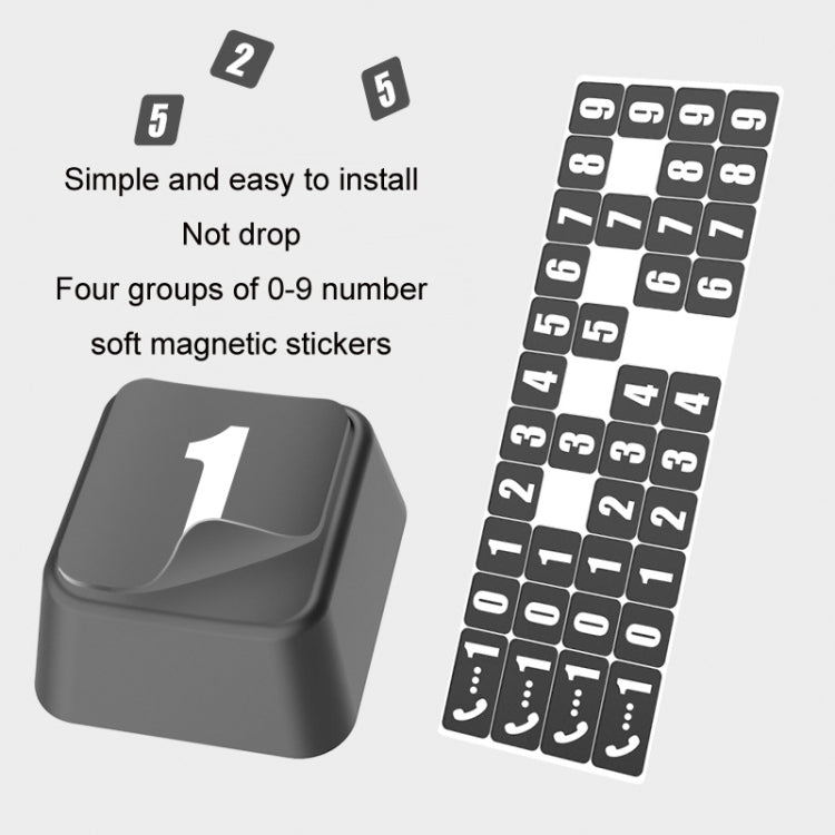 Aluminum Alloy Temporary Parking Number Plate Interior Decoration(Silver Black)
