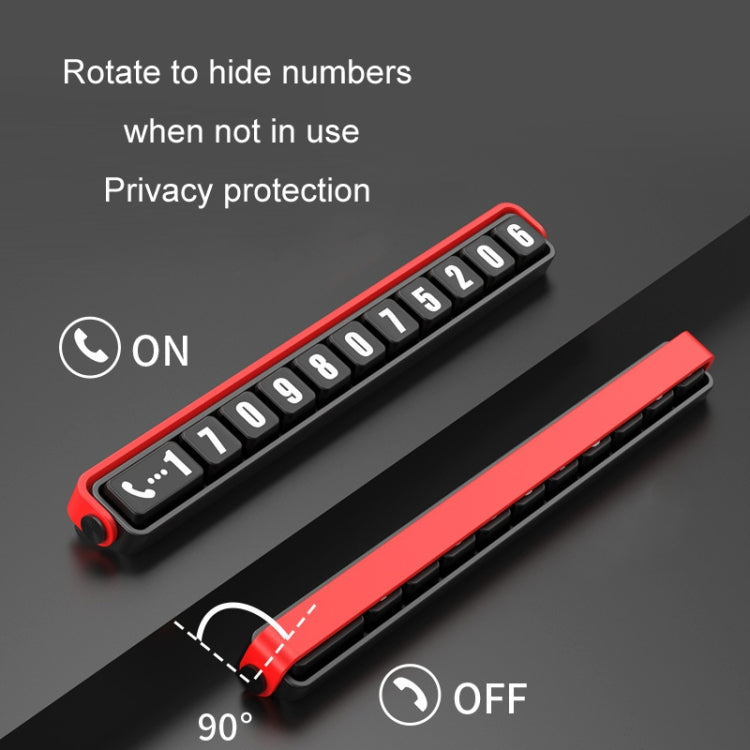Aluminum Alloy Temporary Parking Number Plate Interior Decoration(Silver Black)