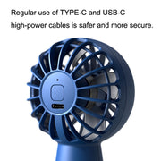 USB Outdoor Mini Handheld Brushless Motor Fan, Style: 1500mAh(White)