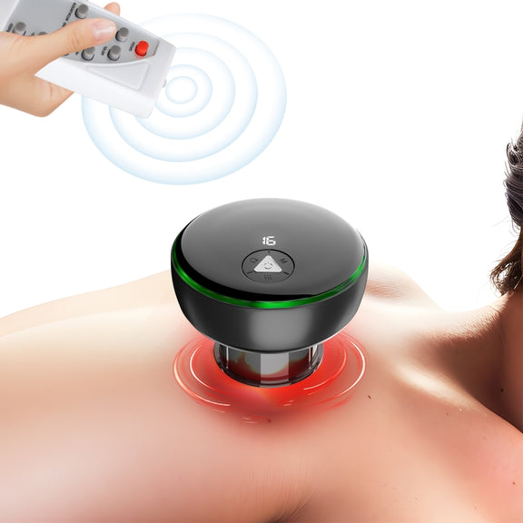 Intelligent Cupper With Breathing Light Electric Heated Scraping Instrument Meridian Unblocking Massage Instrument(Black)