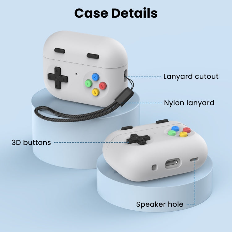 For AirPods Pro 2 AhaStyle DD04 Split Silicone Cartoon Earphone Protective Case(Blue)