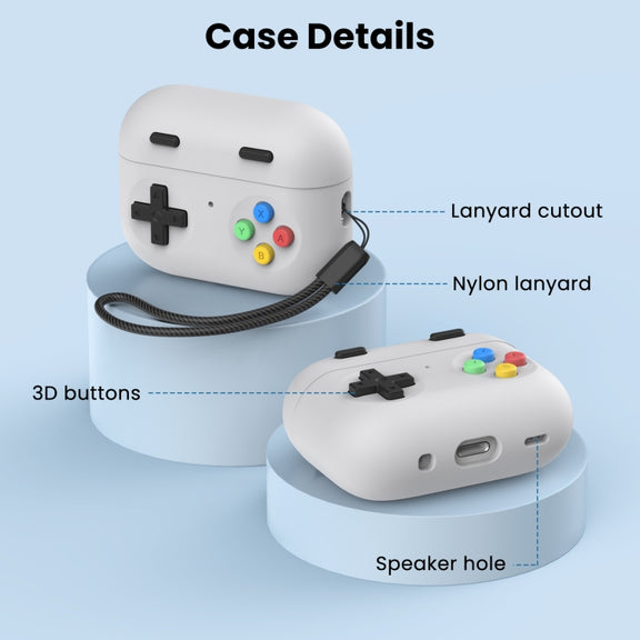 For AirPods Pro 2 AhaStyle DD04 Split Silicone Cartoon Earphone Protective Case(Blue)