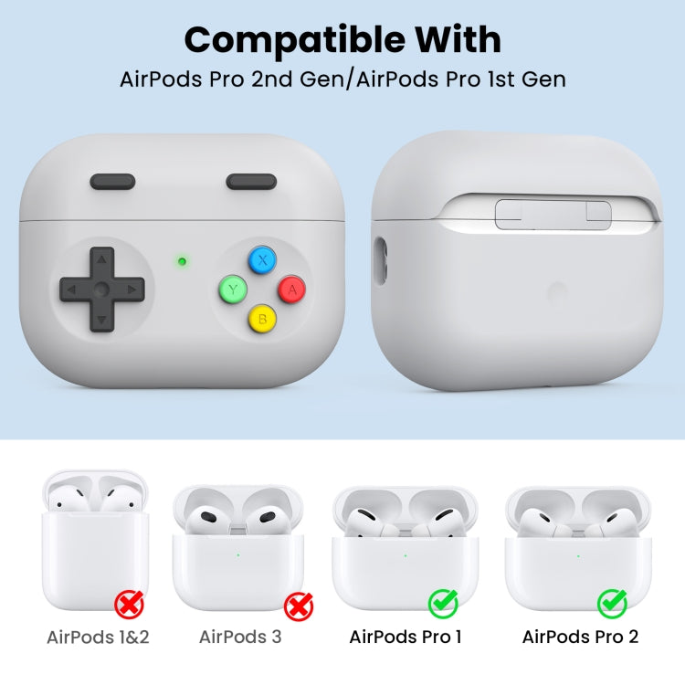 For AirPods Pro 2 AhaStyle DD04 Split Silicone Cartoon Earphone Protective Case(Blue)