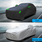 190T Silver Coated Cloth Car Rain Sun Protection Car Cover with Reflective Strip, Size: Y-L