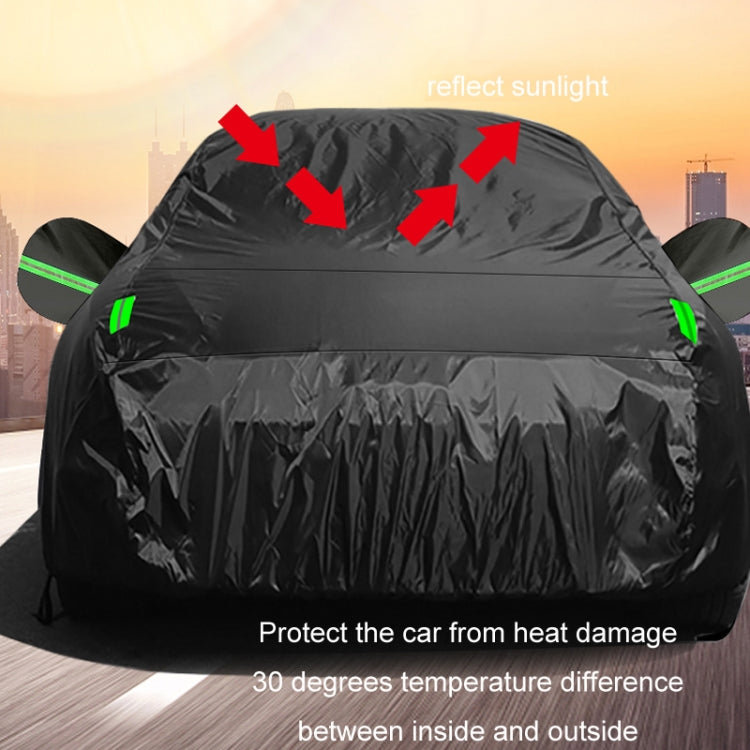 190T Silver Coated Cloth Car Rain Sun Protection Car Cover with Reflective Strip, Size: Y-L