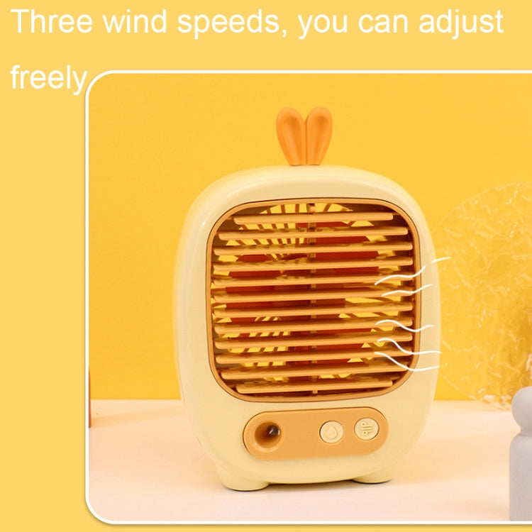 1315 Spray Humidification Hydrating Cartoon Fan USB Charging Desktop Fan(Deer Pink)