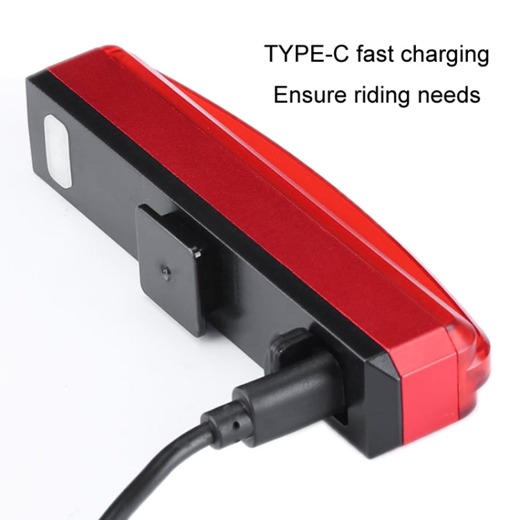 Bicycle Tail Light USB Rechargeable Water-resistant Night Riding Warning Light(Red)