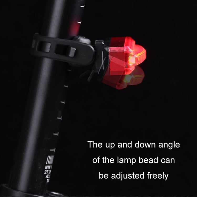 Bicycle Tail Light USB Rechargeable Water-resistant Night Riding Warning Light(Red)