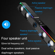 Wired Version DHE6002S RGB Lights HiFi Sound Effect Computer Audio Desktop Long Strip Speakers