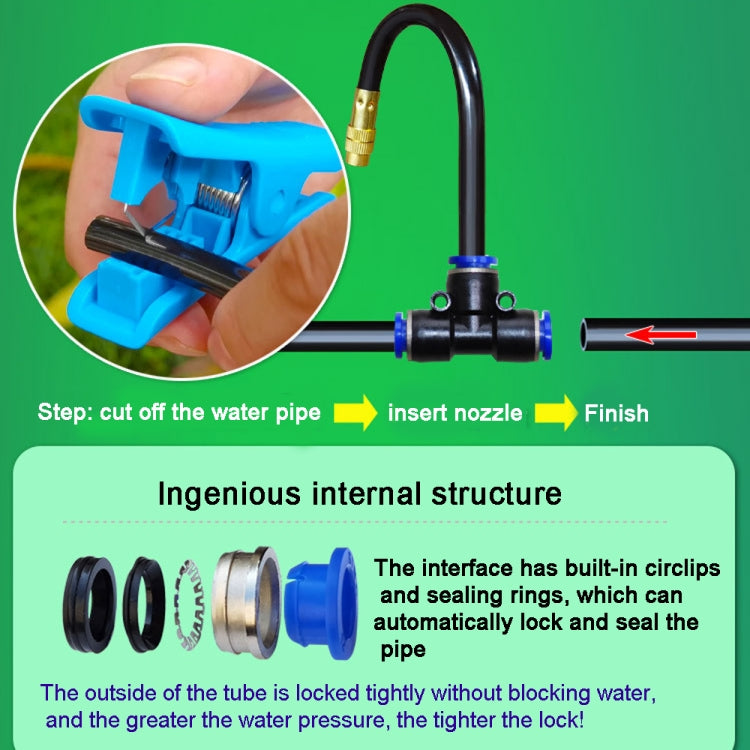 10m Kit Brass Misting Nozzles Bend Arbitrarily Atomized Sprayer Garden Irrigation