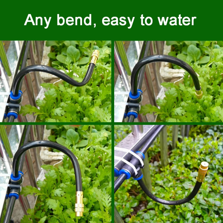 30m Kit Brass Misting Nozzles Bend Arbitrarily Atomized Sprayer Garden Irrigation