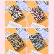 A6 Leopard Print Cash Budget Notebook  Loose Leaf Financial Management Notepad(Pink)