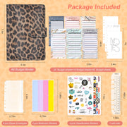 A6 Leopard Print Cash Budget Notebook  Loose Leaf Financial Management Notepad(Cow Pattern Black White)