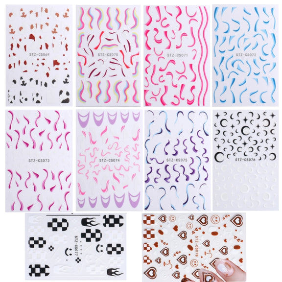 French Style Manicure Sticker Pop Stripe Line Nail Sticker(Stz-CS072)