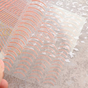 Gold Silver Manicure Stickers Imitation Metal Line Adhesive Nail Stickers(Stz-GS104 Silver)