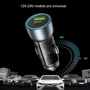 Yesido Y49 Car USB3.0 Fast Charger 30W Translucent PD Fast Charging(Black)