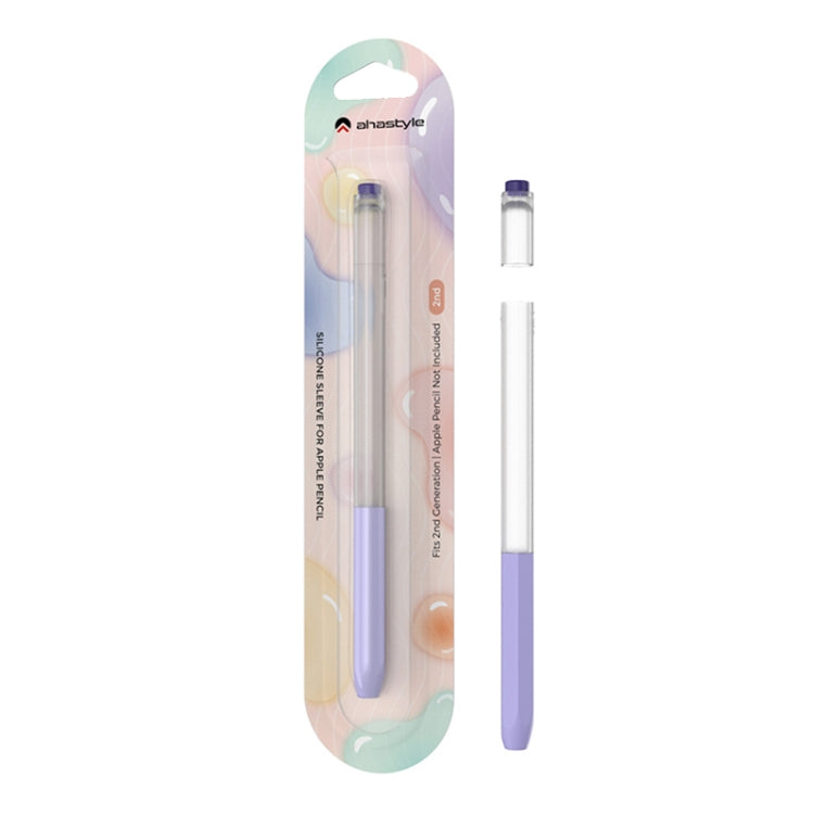For Apple Pencil 2 AhaStyle PT-LC05 Jelly Style Translucent Silicone Protective Pen Case(Pink)
