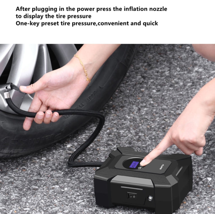 SUITU  ST-818  DC 12V Wired Car Air Pump Tire Inflator With LED Lighting Pointer Model+Toolbox