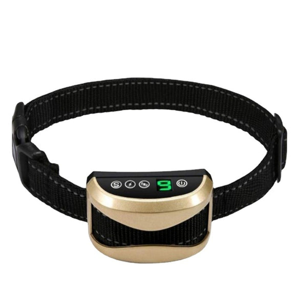 USB Rechargeable Water-resistant Dog Bark Collar With Vibration And Beep(Gold)