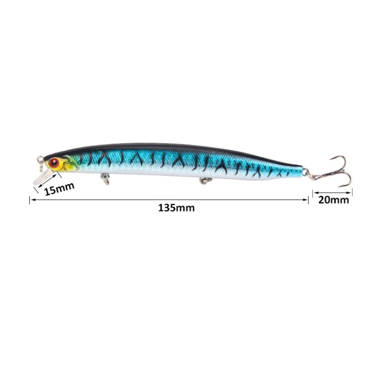 XY-256 19.1g/13.5cm Long Casting Sinking Minnow Fake Bait(5)