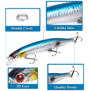 XY-256 19.1g/13.5cm Long Casting Sinking Minnow Fake Bait(9)